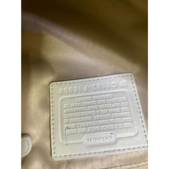 Coach Large White Leather Hobo Bag - Picture 7 of 9